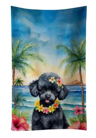 Black Poodle Luau Kitchen Towel Dish Cloths Guest Hand Towel Decorative Bathroom Towel for Face,Tea, Dishcloth, Kitchen and Bath
