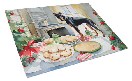 NEW Doberman Pinscher Christmas Cookies Glass Cutting Board Decorative Tempered Glass Kitchen Cutting and Serving Board Large Size Chopping Board