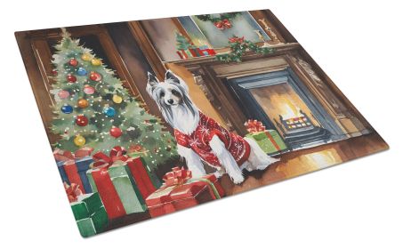 NEW Chinese Crested Cozy Christmas Glass Cutting Board Decorative Tempered Glass Kitchen Cutting and Serving Board Large Size Chopping Board