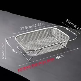 Expandable Stainless Steel Kitchen Sink Drain Basket - Adjustable Dish, Bowl & Cutlery Washing Rack with Space-Saving Design, Drains Forks, Knive (Capacity: medium)